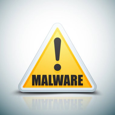 Kötü amaçlı yazılım dikkat tehlike işareti