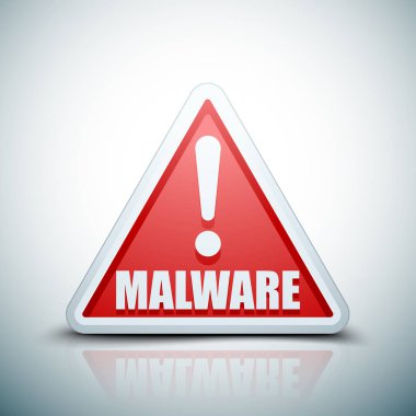 Kötü amaçlı yazılım dikkat tehlike işareti