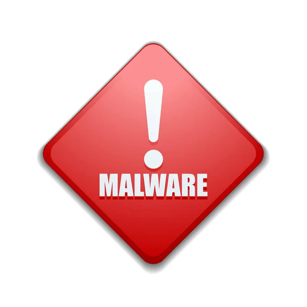 Señal de peligro de atención de malware — Vector de stock
