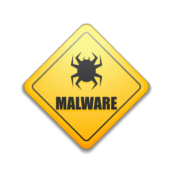 Malware Atenção sinal de perigo —  Vetores de Stock