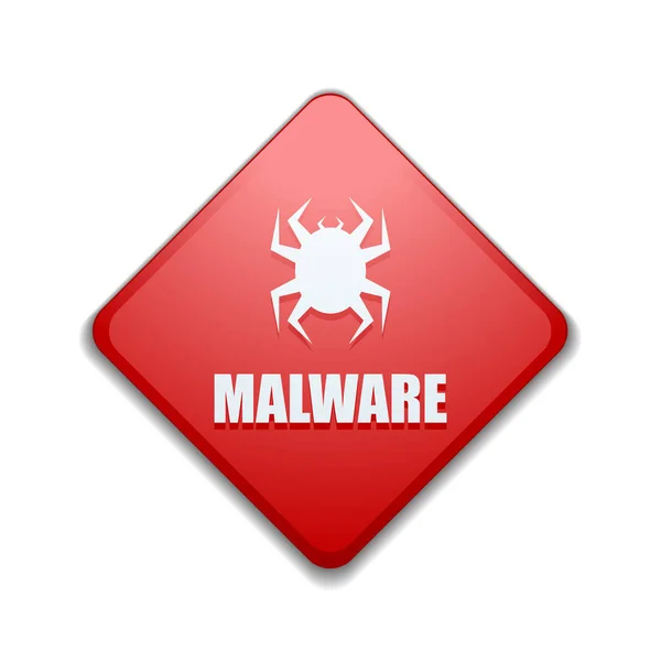 Malware figyelmet veszély jele — Stock Vector