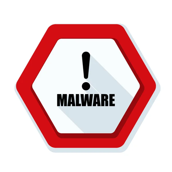Malware Attention Hazard sign — Stock Vector