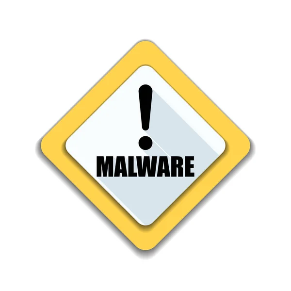 Malware Attenzione Segnale di pericolo — Vettoriale Stock