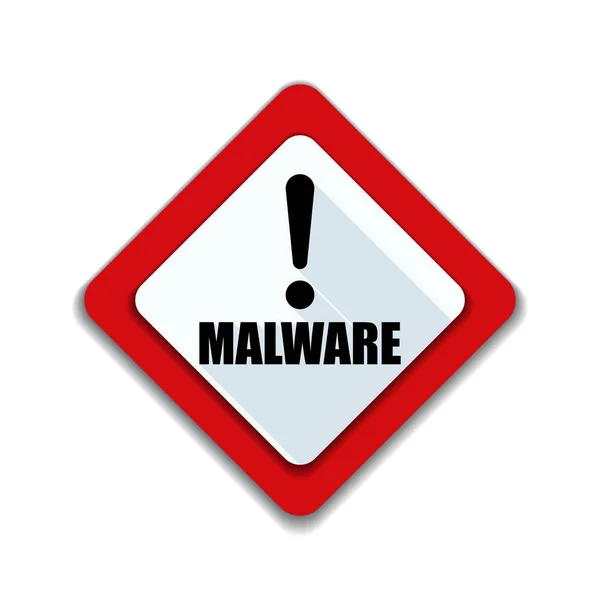 Προσοχή κίνδυνος malware σημάδι — Διανυσματικό Αρχείο