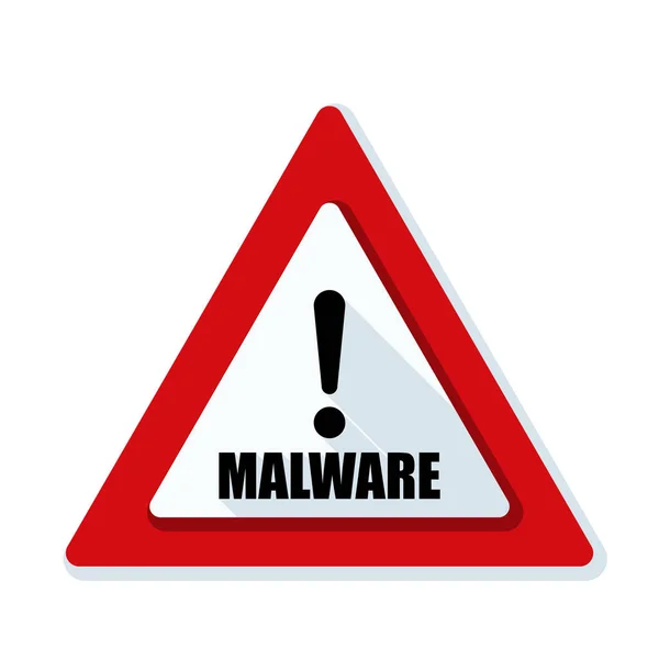 Προσοχή κίνδυνος malware σημάδι — Διανυσματικό Αρχείο