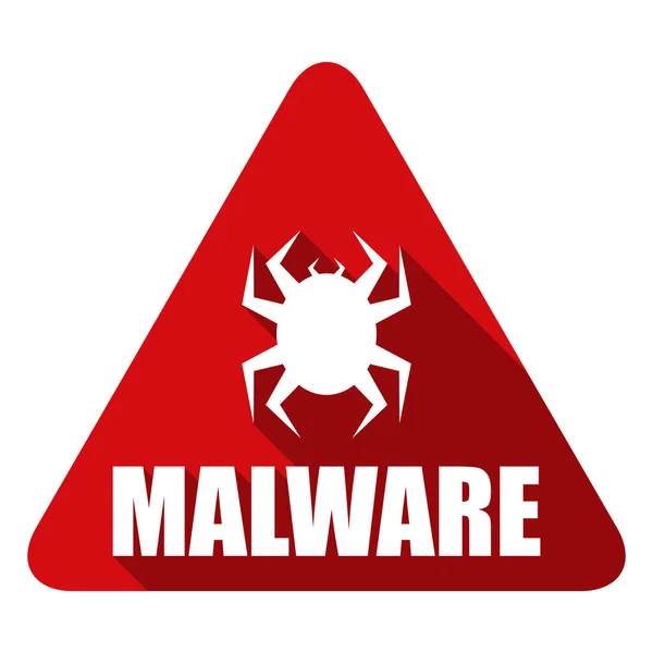 Malware Attenzione Segnale di pericolo — Vettoriale Stock
