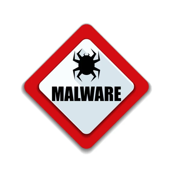 Malware figyelmet veszély jele — Stock Vector