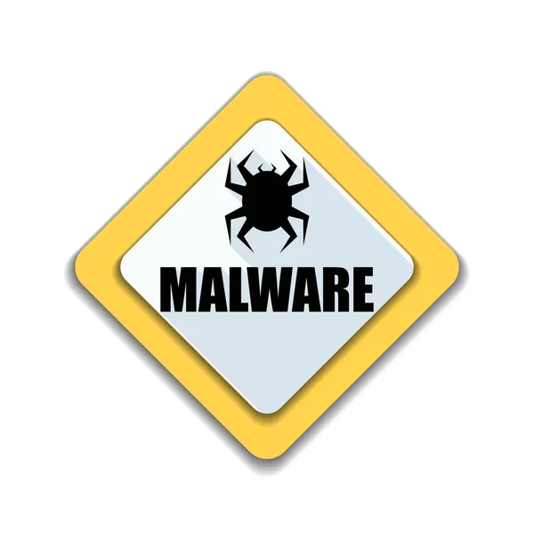 Malware figyelmet veszély jele — Stock Vector