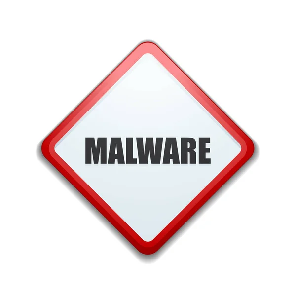 Señal de peligro de atención de malware — Vector de stock