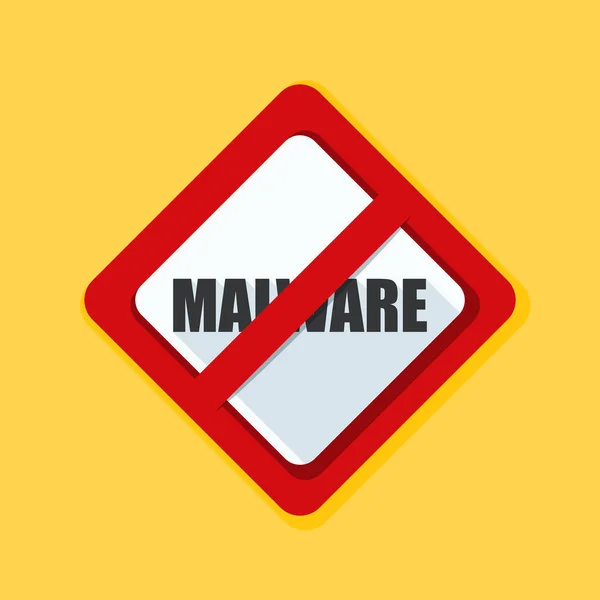 Malware aandacht Hazard teken — Stockvector