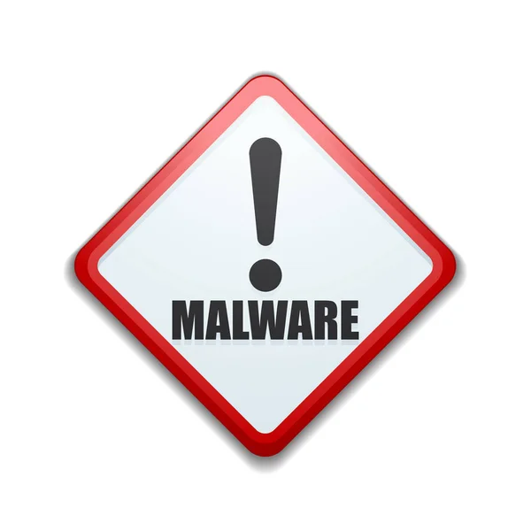 Señal de peligro de atención de malware — Vector de stock