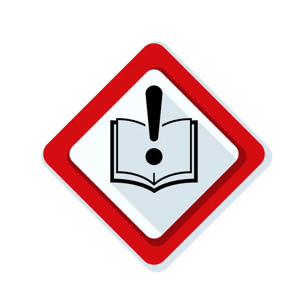 Instruction manual warning sign — Stock Vector