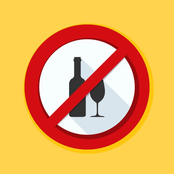 Alcohol vrije teken pictogram — Stockvector