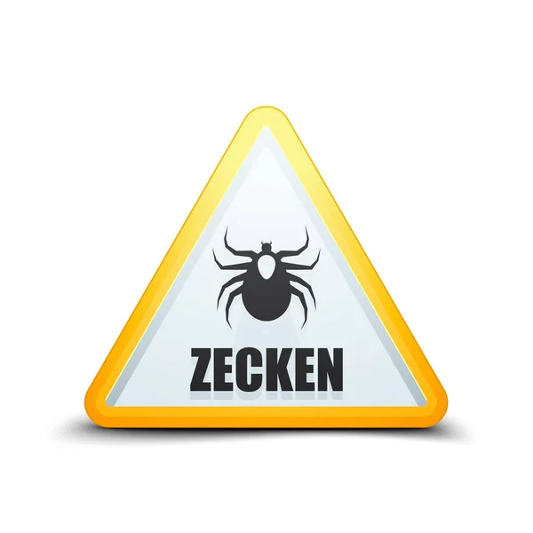 Zecken-Gefahrenzeichen — Stockvektor