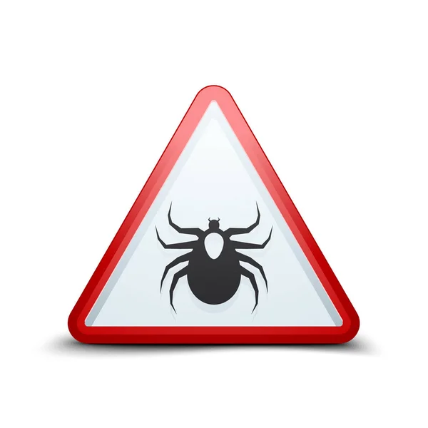 蜱虫 acarine 危险的信号 — 图库矢量图片