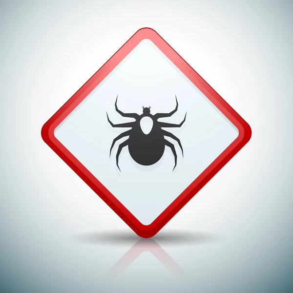 Tiques signe de danger acarine — Image vectorielle