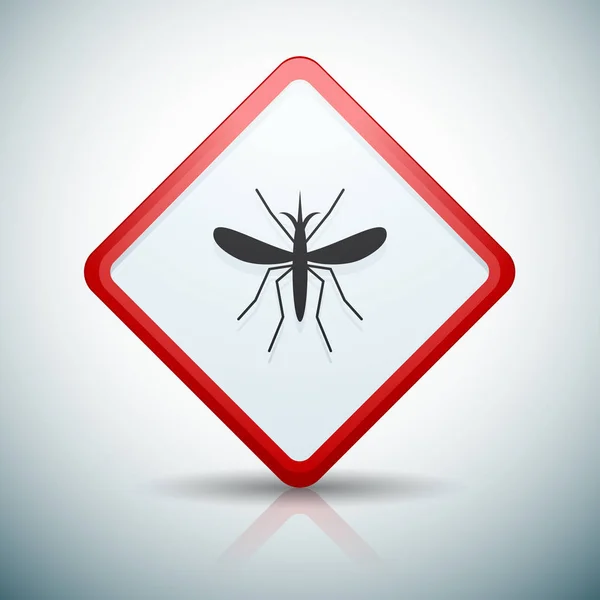 Mosquito danger sign — Stock Vector