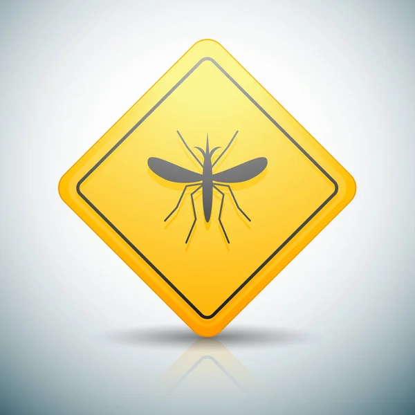 Mosquito danger sign — Stock Vector