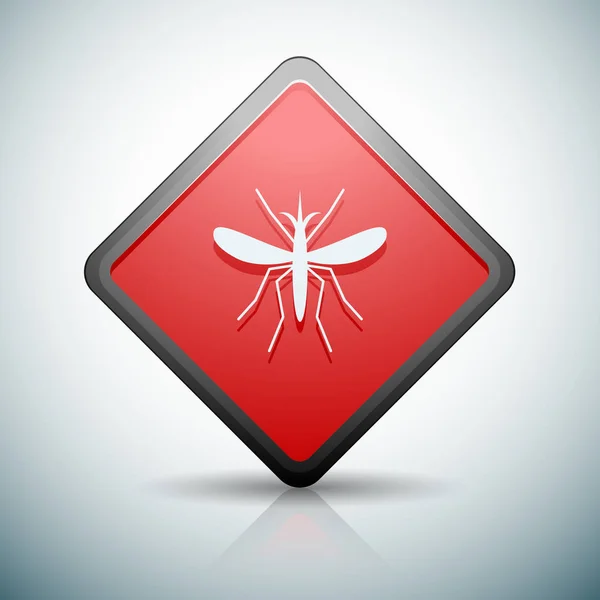 Mosquito sinal de perigo — Vetor de Stock
