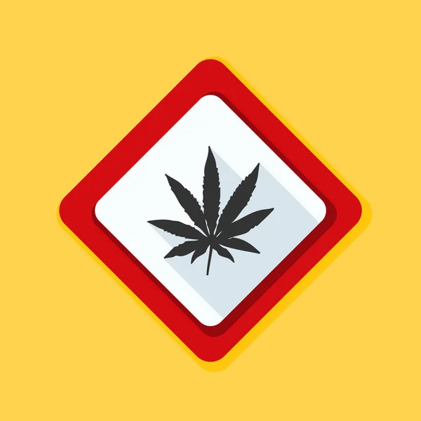 Señal de peligro de cannabis — Archivo Imágenes Vectoriales