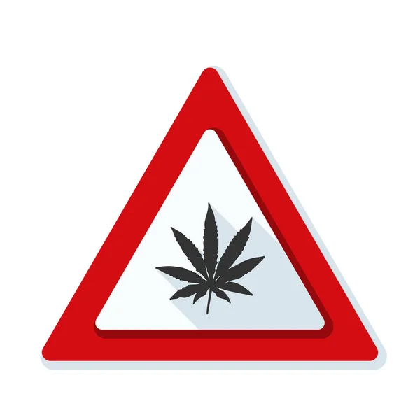 Cannabis danger sign — Stock Vector