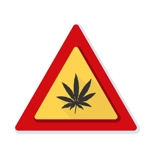 Cannabis-Gefahrenzeichen — Stockvektor