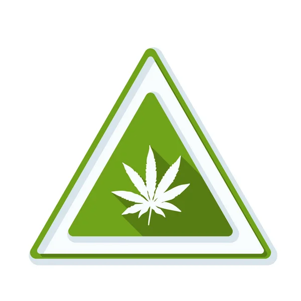 Cannabis danger sign — Stock Vector