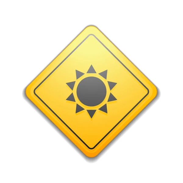 Sun hazard sign — Stock Vector