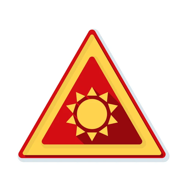 Segno di pericolo del sole — Vettoriale Stock