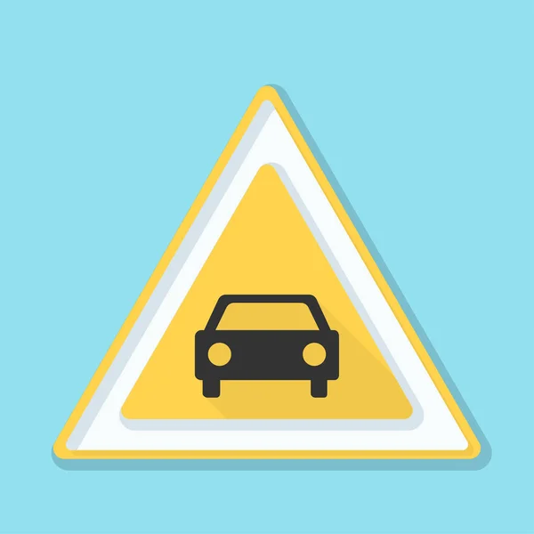 Araba uyarı işareti — Stok Vektör