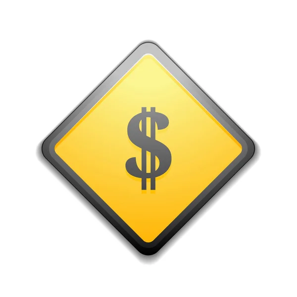 Dollartecken varning — Stock vektor