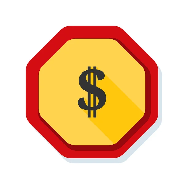 Dolar işareti uyarı — Stok Vektör