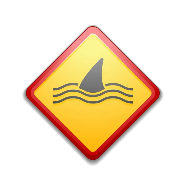 Requin zone de danger signe — Image vectorielle