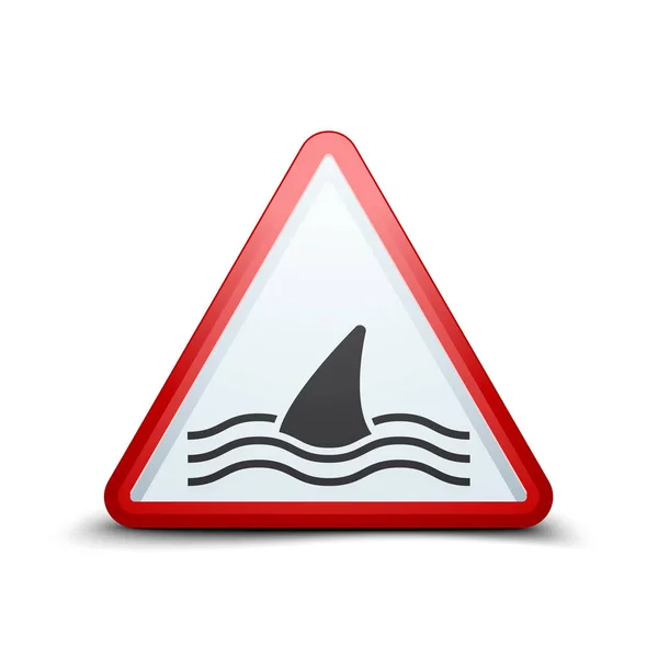 상어 위험 지역 표시 — 스톡 벡터