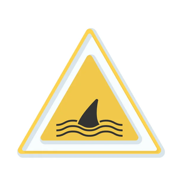 Shark danger area sign — Stock Vector