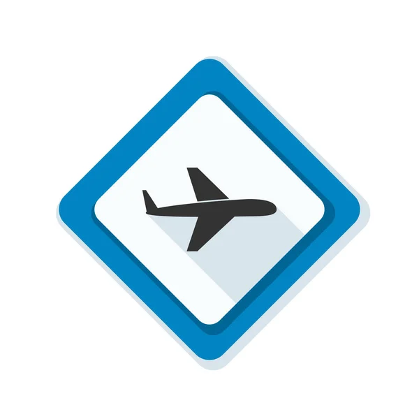 Airport Plane Attention Sign — Stock Vector