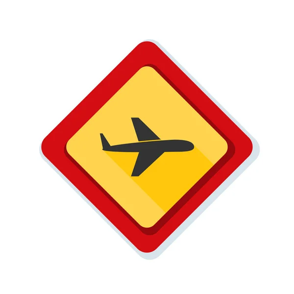 Port lotniczy płaszczyzny uwagę znak — Wektor stockowy