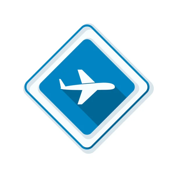 Airport Plane Attention Sign — Stock Vector