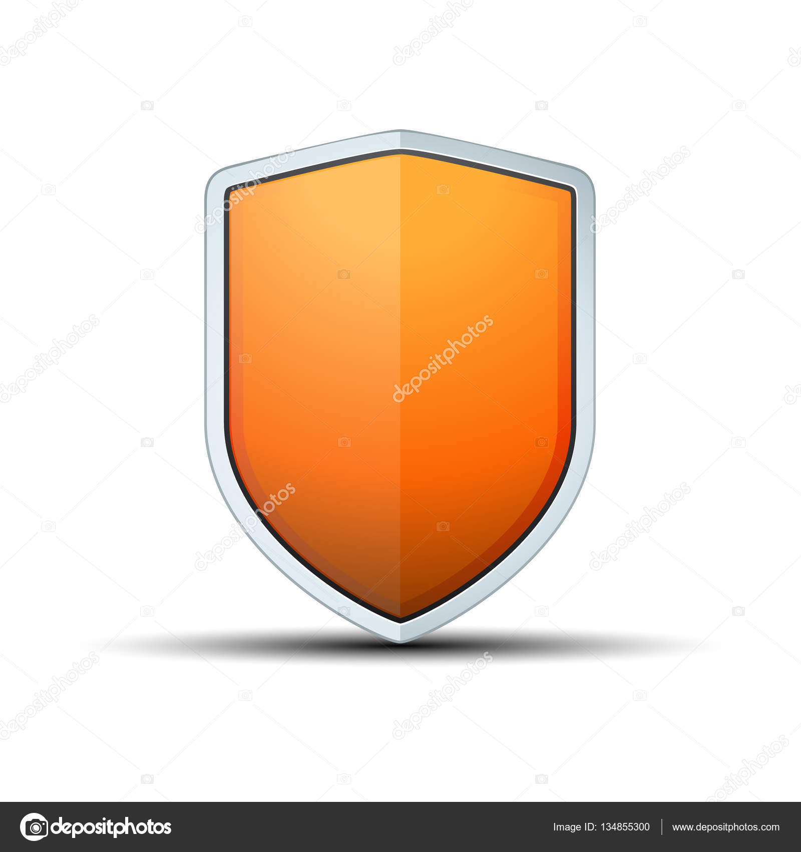 Orange shield icon Stock Vector Image by ©Yuriy_Vlasenko 134855300
