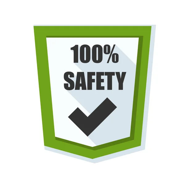 100% safety shield sign — Stock Vector