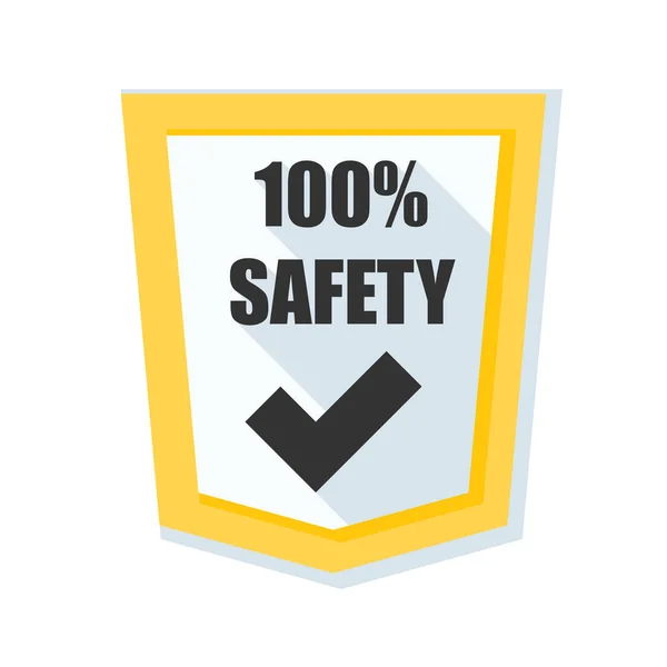 100% safety shield sign — Stock Vector