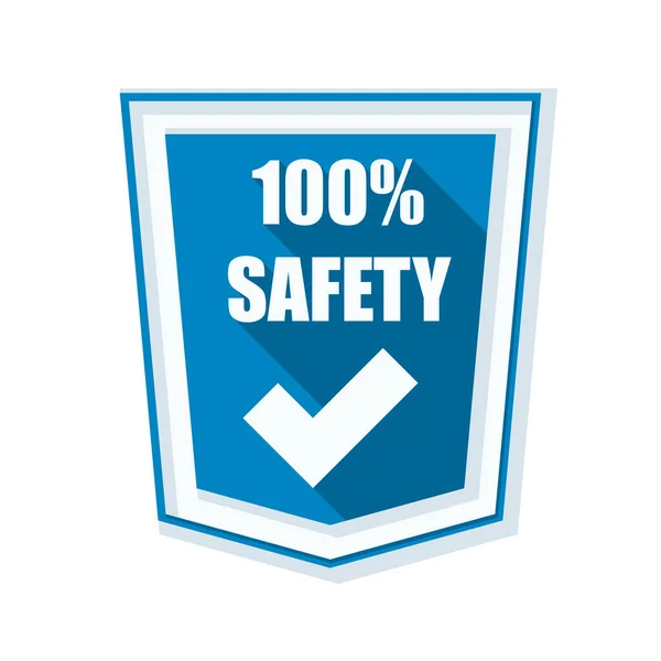 100% bezpieczeństwa Tarcza znak — Wektor stockowy