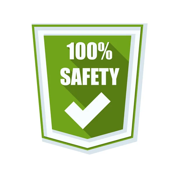 100% safety shield sign — Stock Vector