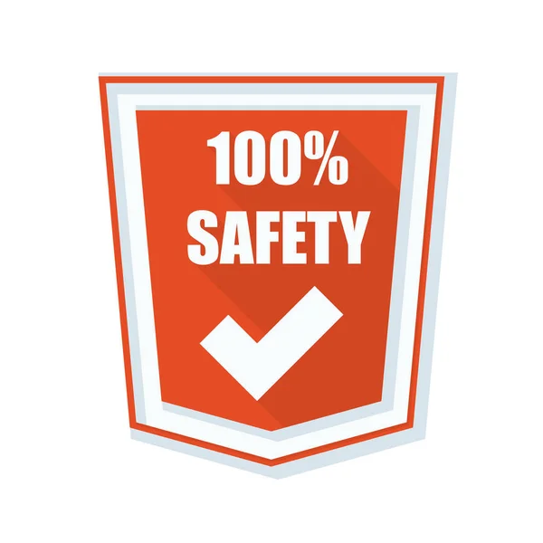 100% safety shield sign — Stock Vector