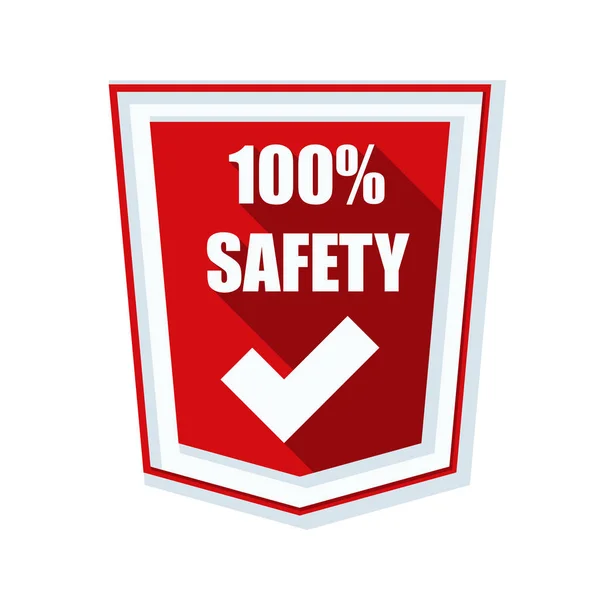 100 % bezpečnost štít znamení — Stockový vektor