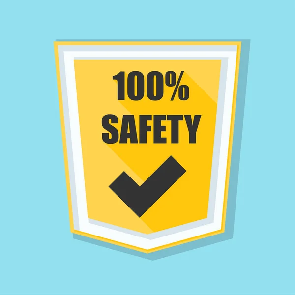 100% safety shield sign — Stock Vector