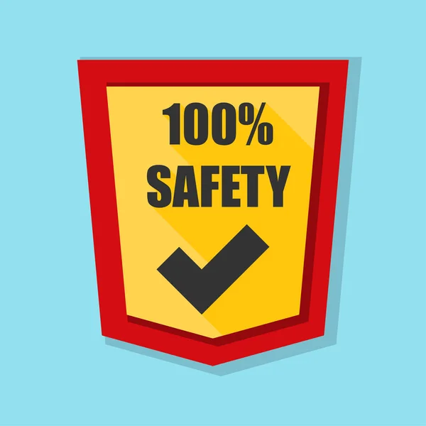 100 % bezpečnost štít znamení — Stockový vektor