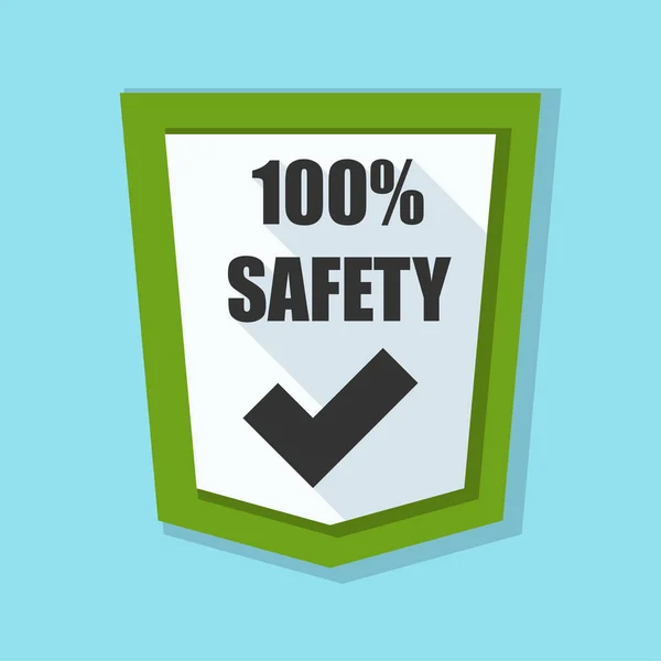 100% safety shield sign — Stock Vector