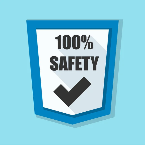 100% safety shield sign — Stock Vector