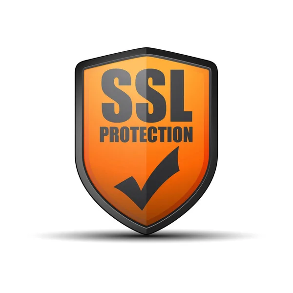 SSL védelem pajzs — Stock Vector